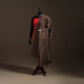 Bengal Hand Embroidery Patchwork Reversible Silk Kantha Dupatta 08