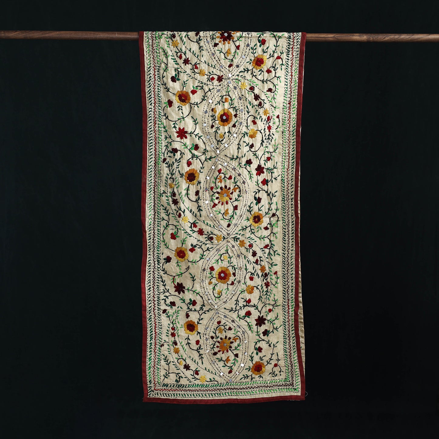 Ranihati Chanderi Silk Hand Embroidered Stole 139