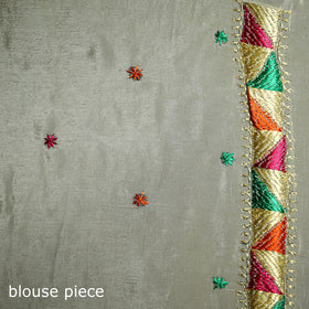 Chinon Silk Hand Embroidery Phulkari Saree 11