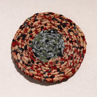 Upcycled Fabric Hand Braided Coaster 41