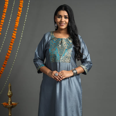 plain silk kurta