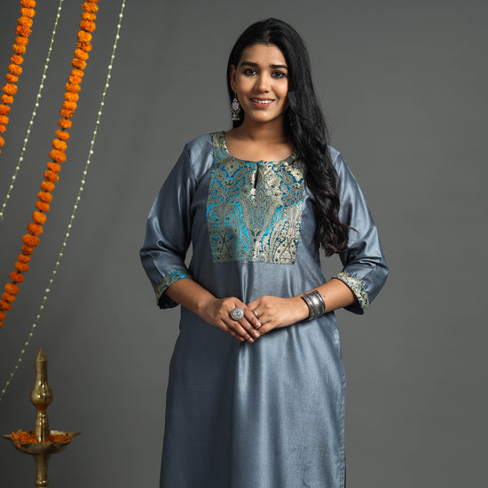 plain silk kurta