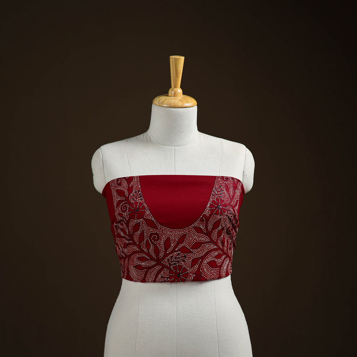 Bengal Kantha Hand Embroidered Cotton Blouse Piece 96