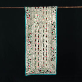 Beige - Ranihati Chanderi Silk Hand Embroidered Stole 138