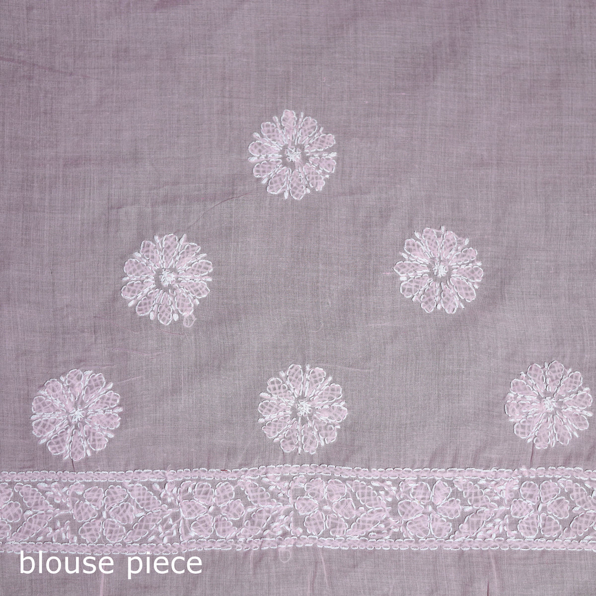Hand Embroidered Terivoile Cotton Lucknowi Chikankari Saree 03