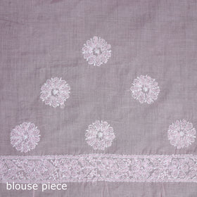 Hand Embroidered Terivoile Cotton Lucknowi Chikankari Saree 03