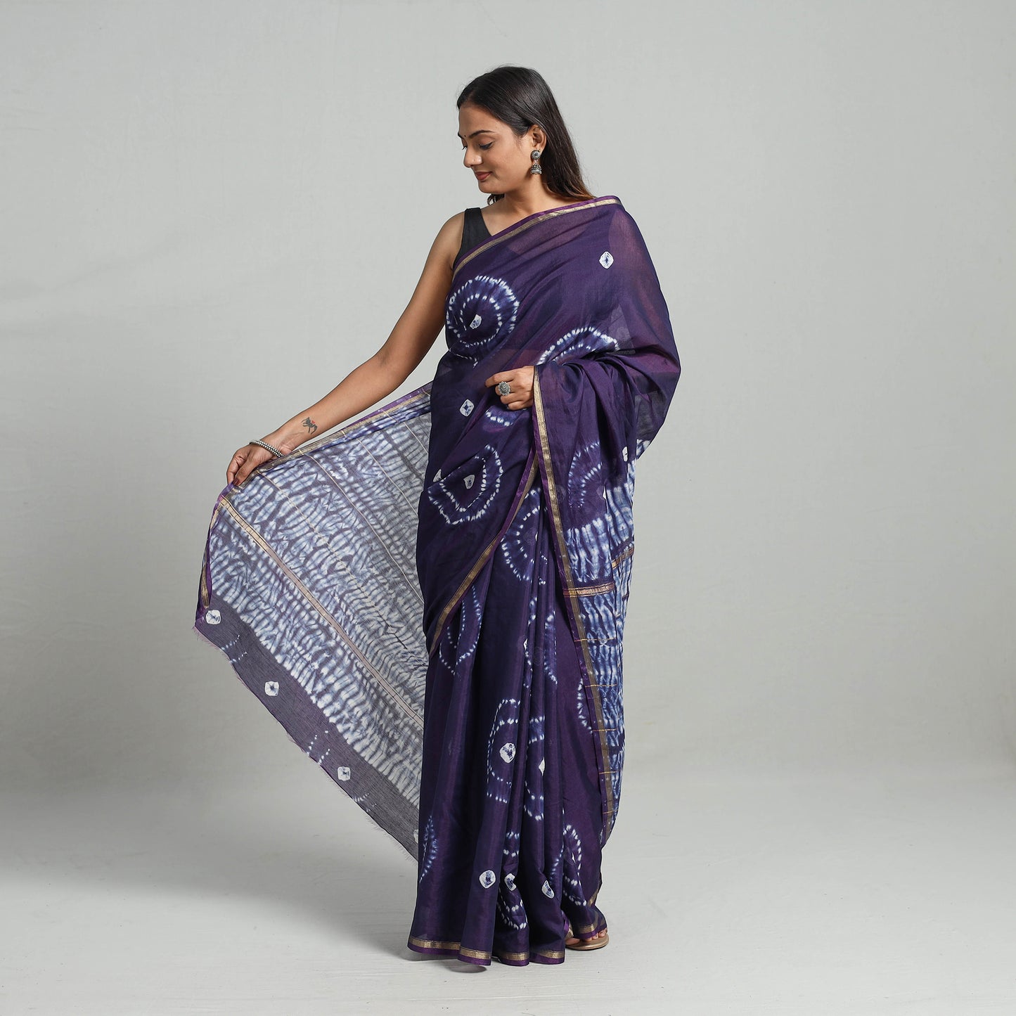 shibori silk saree