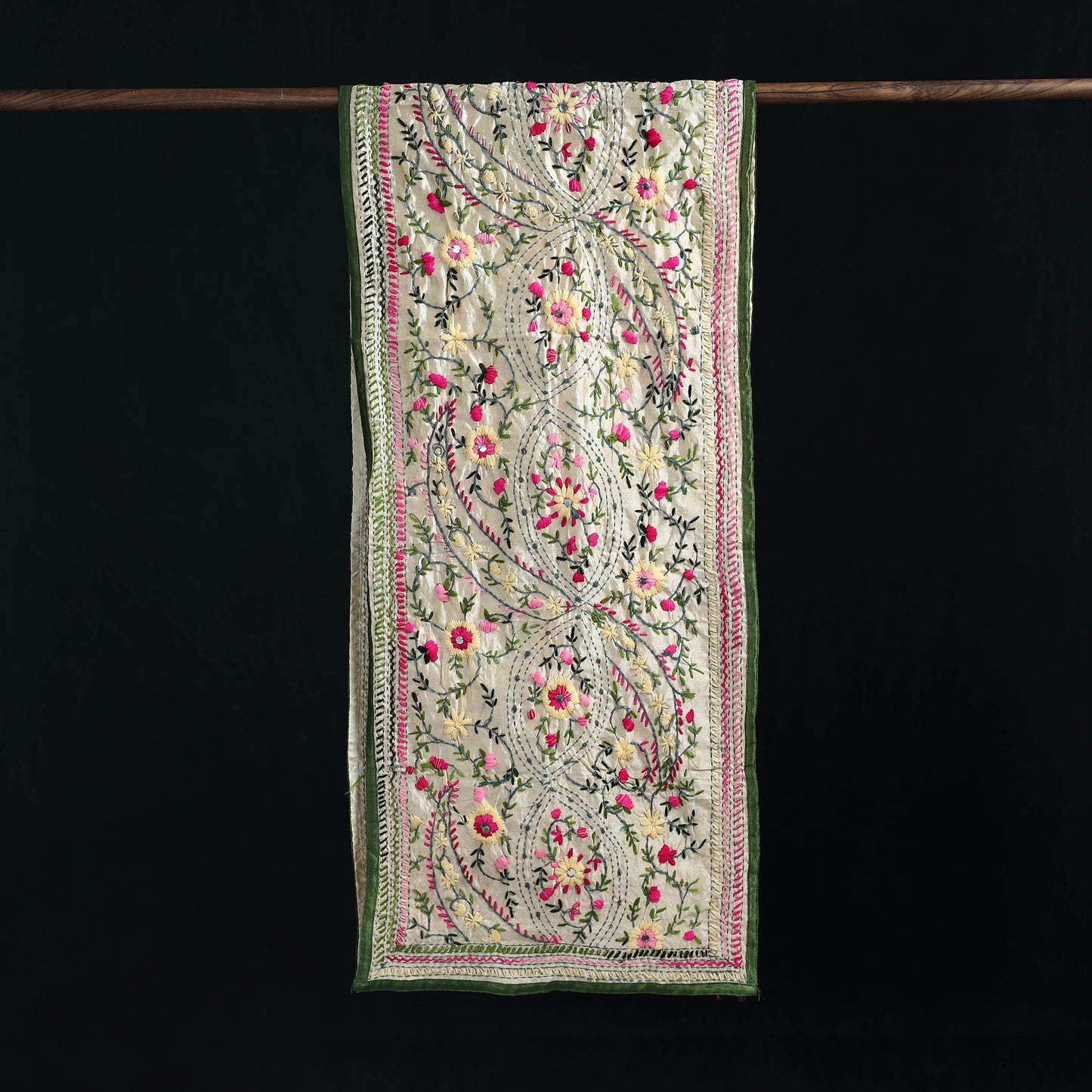 Ranihati Chanderi Silk Hand Embroidered Stole 136