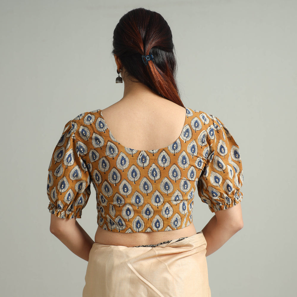 Brown - Bagru Block Printed Cotton Stitched Blouse 04