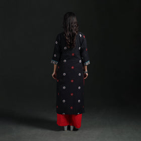 Jacquard Cotton Straight Long Kurta for Women 11
