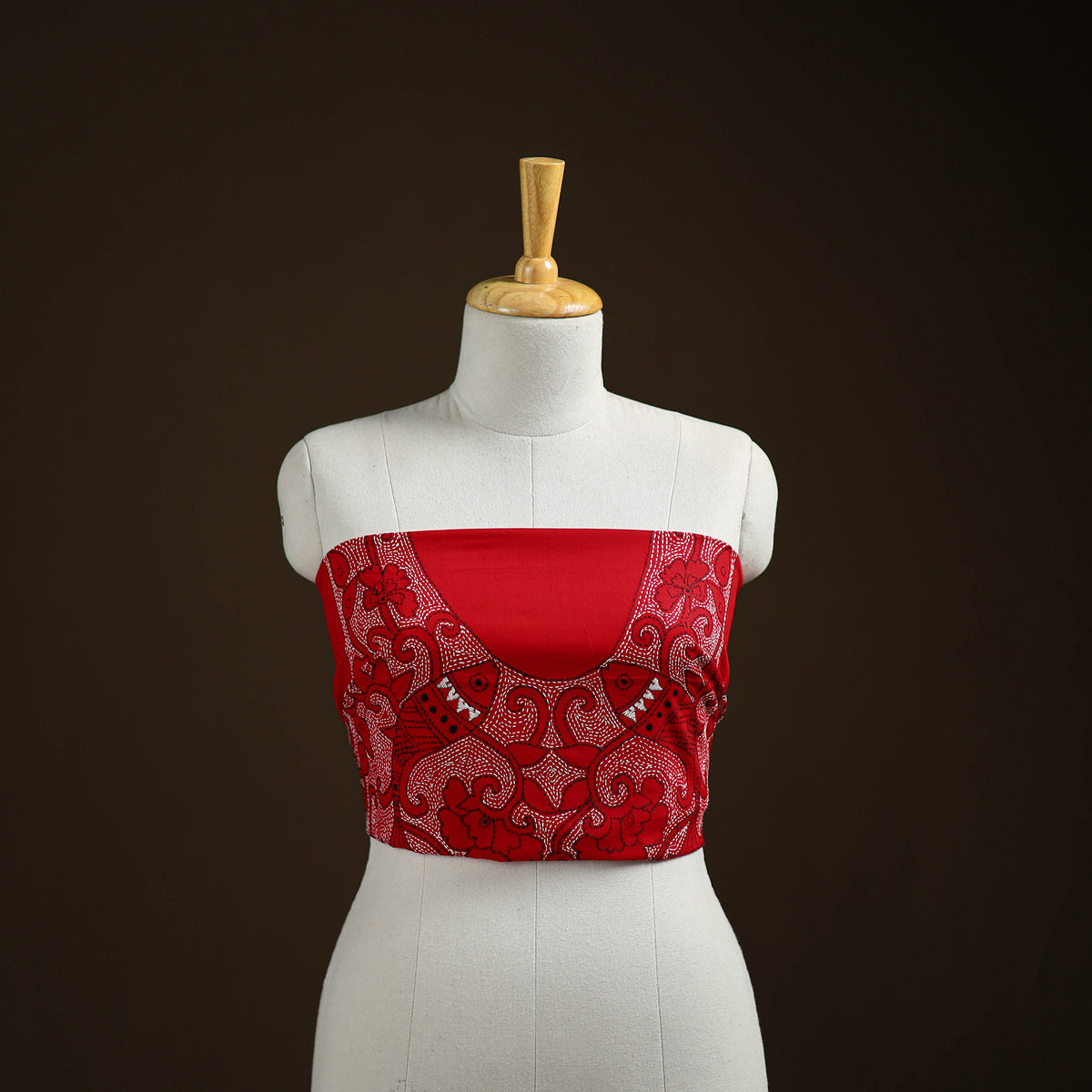 Bengal Kantha Hand Embroidered Cotton Blouse Piece 98