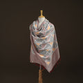 Pochampally Ikat Pure Handwoven Merino Wool x Silk Shawl 04