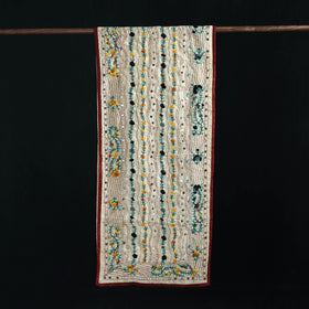 Beige - Ranihati Chanderi Silk Hand Embroidered Stole 135