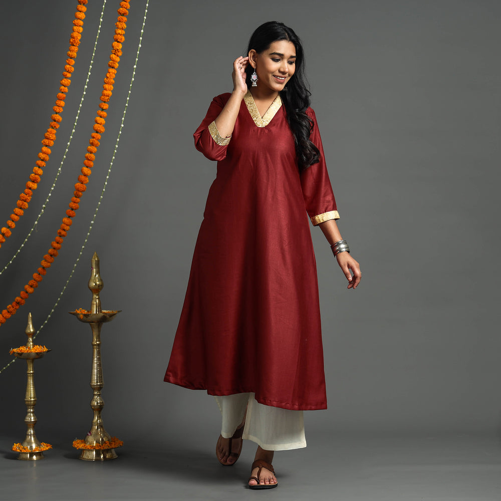 plain silk kurta