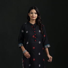 Jacquard Cotton Straight Long Kurta for Women 11