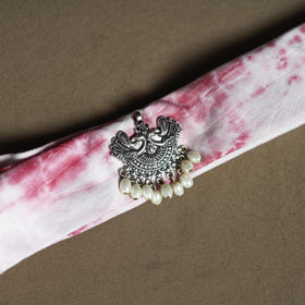 Shibori Tie-Dye Cotton Brooch Scarf 39