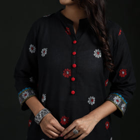Jacquard Cotton Straight Long Kurta for Women 11