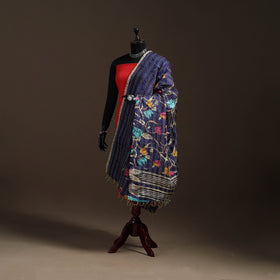 Bengal Hand Embroidery Patchwork Reversible Silk Kantha Dupatta 09