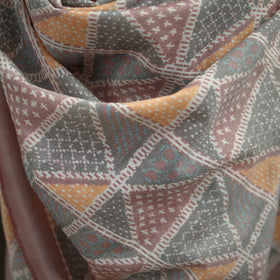 Pochampally Ikat Pure Handwoven Merino Wool x Silk Shawl 04