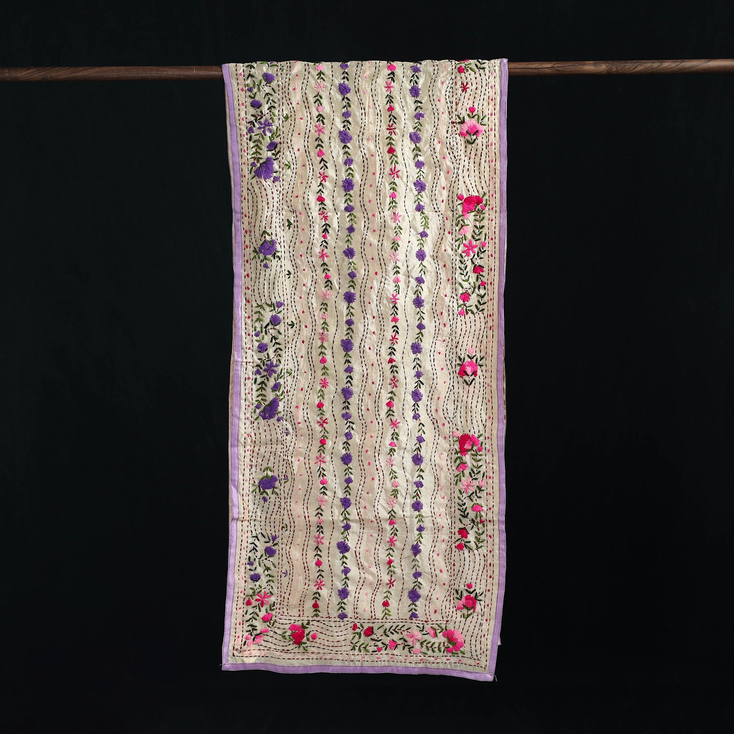 Ranihati Chanderi Silk Hand Embroidered Stole 133