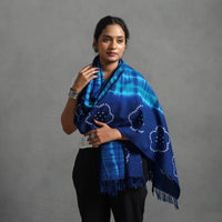 Blue - Kutch Handwoven Bandhani & Shibori Woolen Stole 39