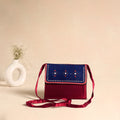 Traditional Kutch Mashru Silk Leather Flap Sling Bag 15