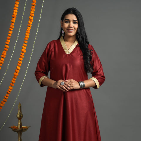 plain silk kurta