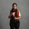 Orange - kutch handwoven woolen shibori & bandhani stole 40