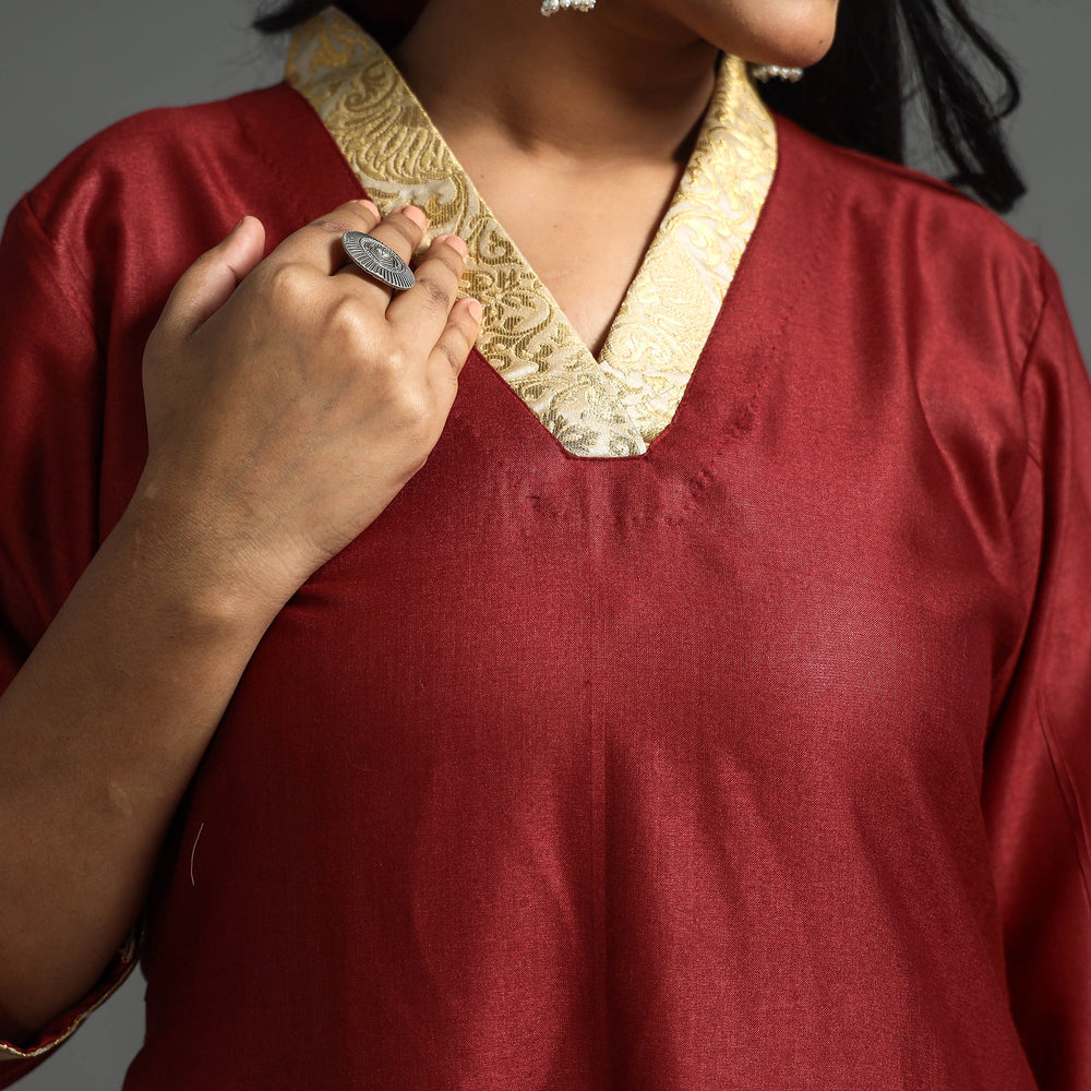 plain silk kurta