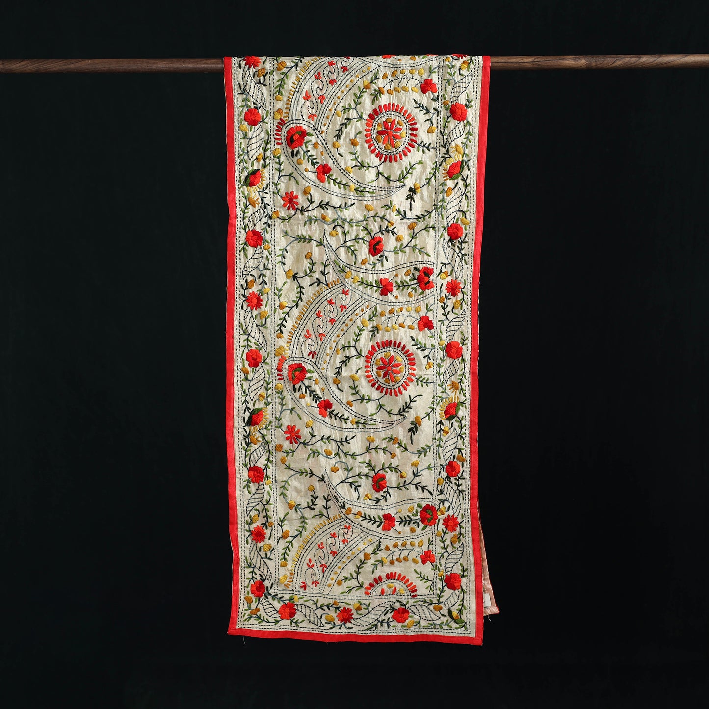 Ranihati Chanderi Silk Hand Embroidered Stole 131