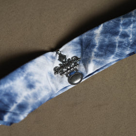 Shibori Tie-Dye Cotton Brooch Scarf 44