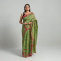 Green Elegant Tie & Dye Shibori Silk Saree Online in India