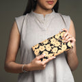 Yellow Handcrafted Embossed Leather Wallet for Women