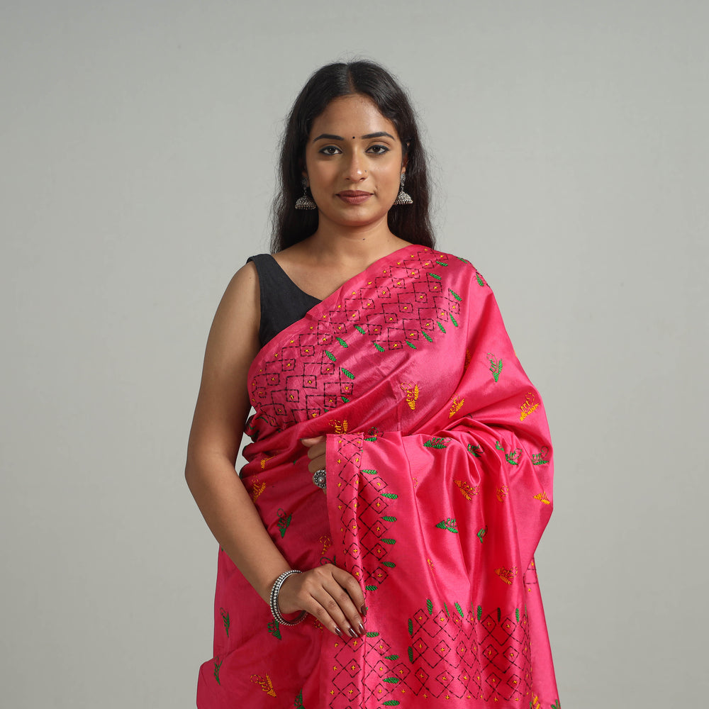 Kantha Embroidery Saree 