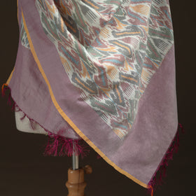 Pochampally Ikat Pure Handwoven Merino Wool x Silk Shawl 03