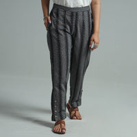 Black - Jacquard Weave Cotton Elasticated Pant 11