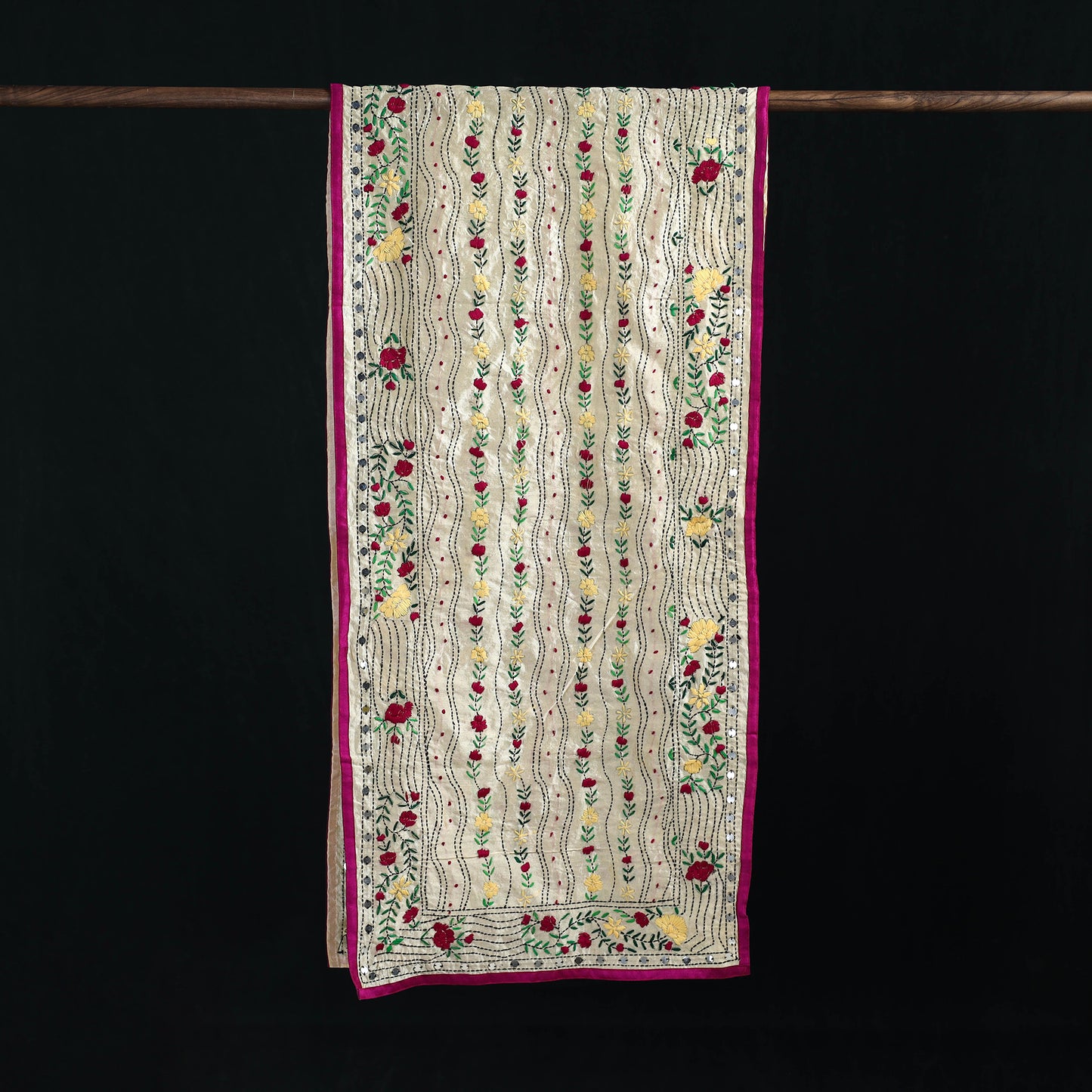Ranihati Chanderi Silk Hand Embroidered Stole 128