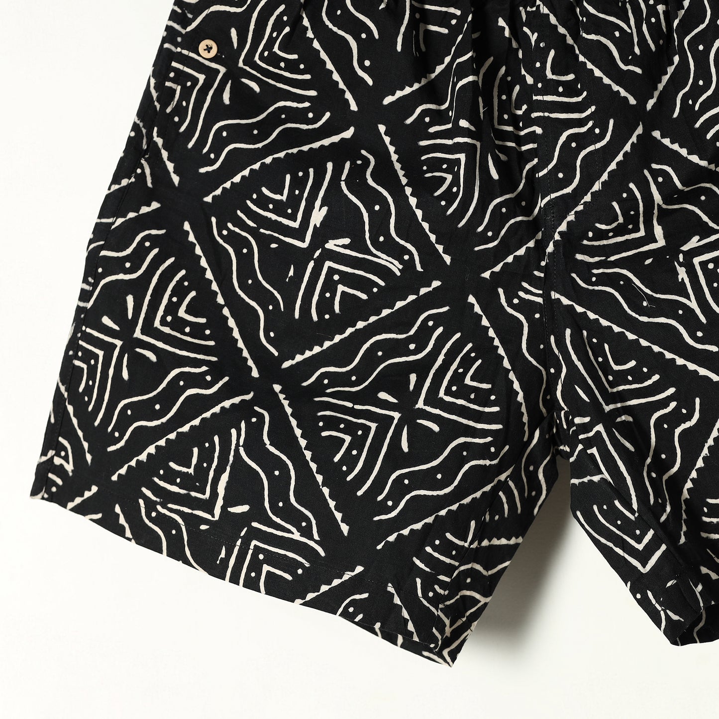 Black - Sanganeri Block Printed Cotton Unisex Boxer/Shorts