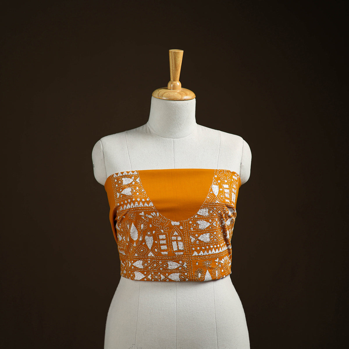 Bengal Kantha Hand Embroidered Cotton Blouse Piece 106