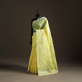 Yellow - Hand Embroidered Terivoile Cotton Lucknowi Chikankari Saree 04