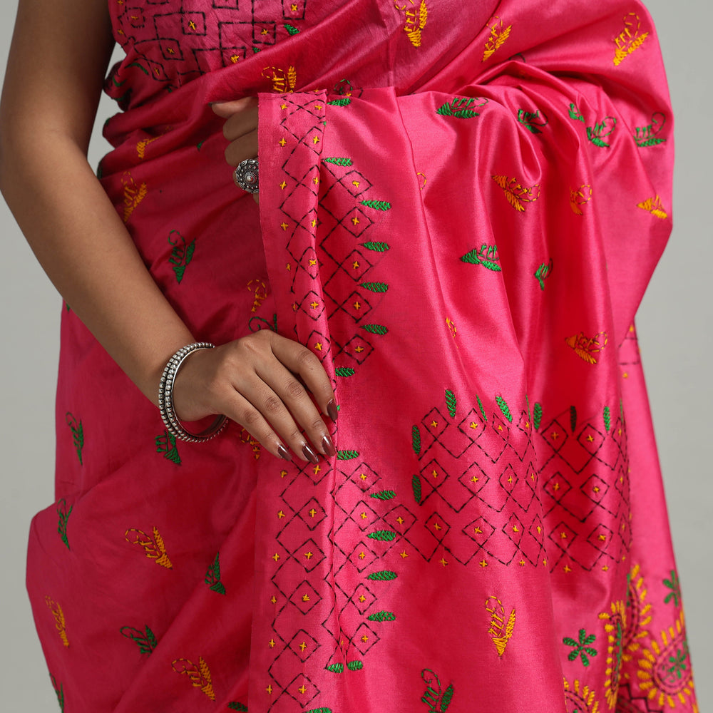 Kantha Embroidery Saree 