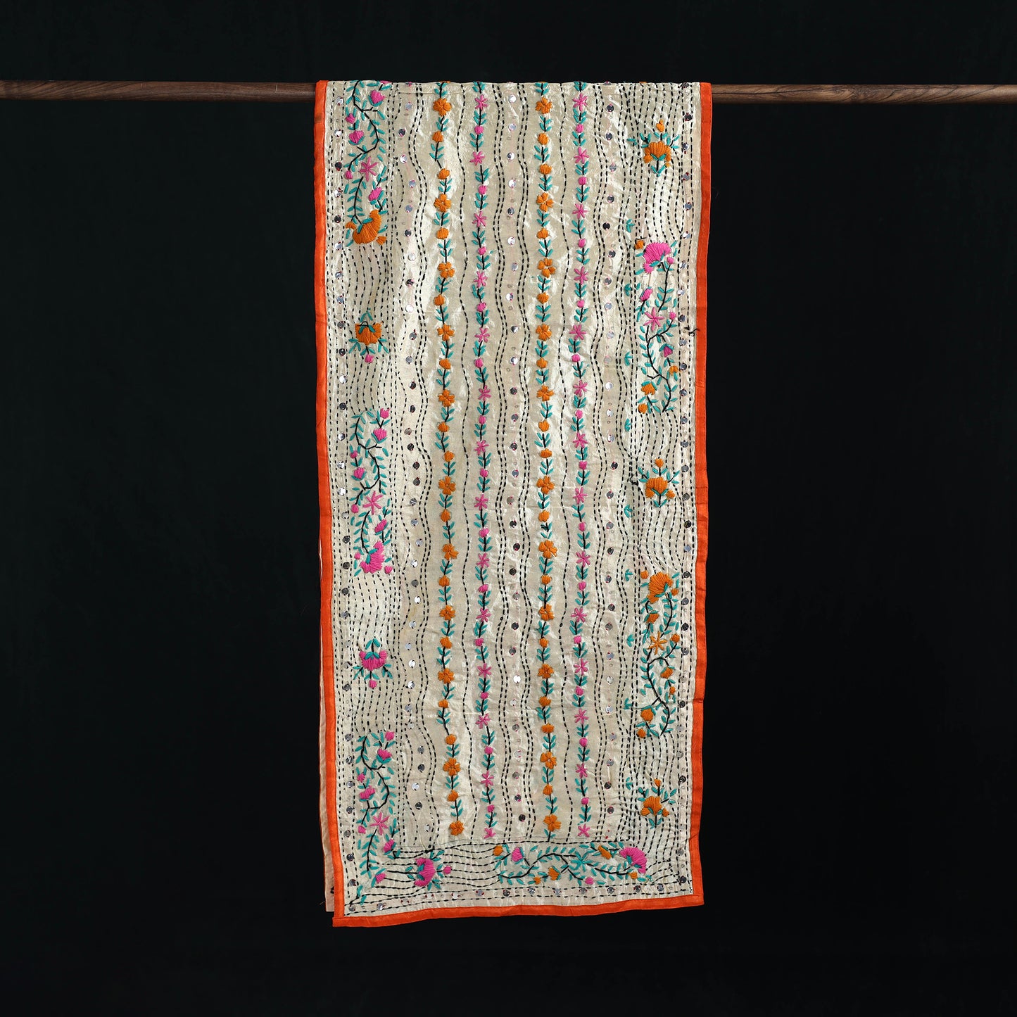 Ranihati Chanderi Silk Hand Embroidered Stole 127