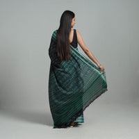 Black - Ikat Weave Handloom Cotton Sambalpuri Saree 07