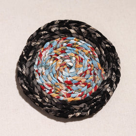 Upcycled Fabric Hand Braided Coaster 