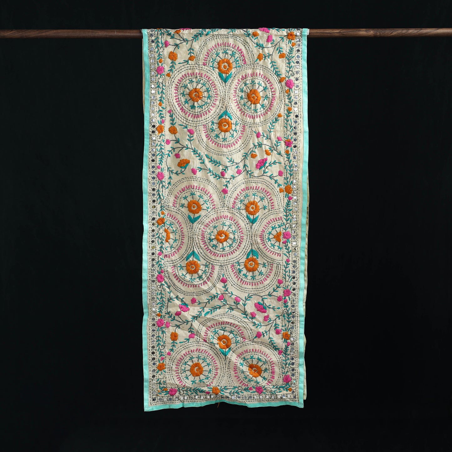 Ranihati Chanderi Silk Hand Embroidered Stole 126