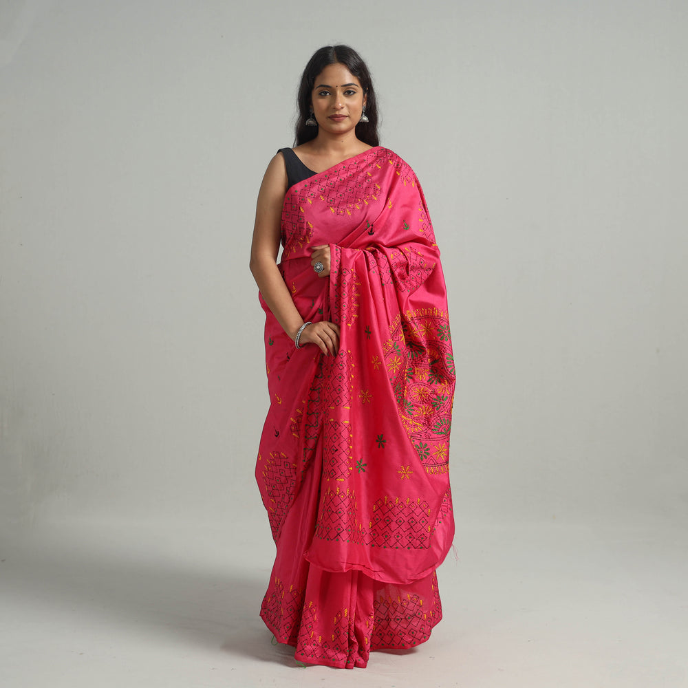 Kantha Embroidery Saree 