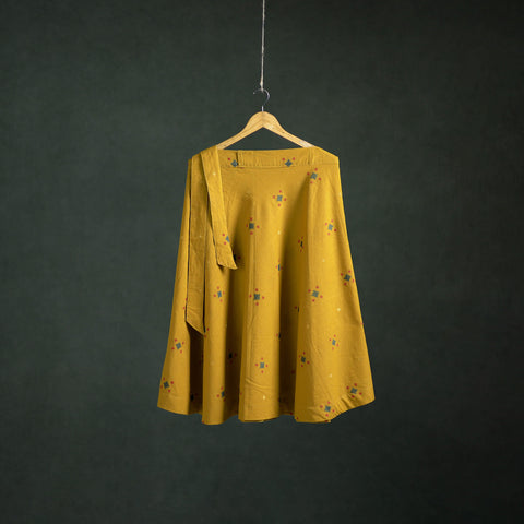 Yellow - Jacquard Cotton Wrap Around Skirt 175