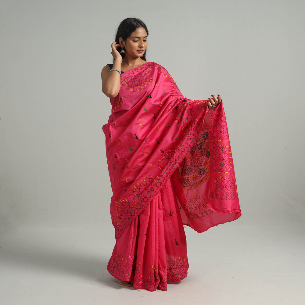 Kantha Embroidery Saree 