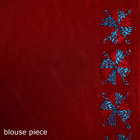 Chinon Silk Hand Embroidery Phulkari Saree 19