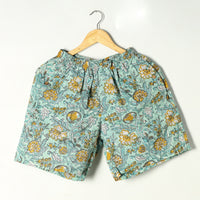 Green - Sanganeri Block Printed Cotton Unisex Boxer/Shorts